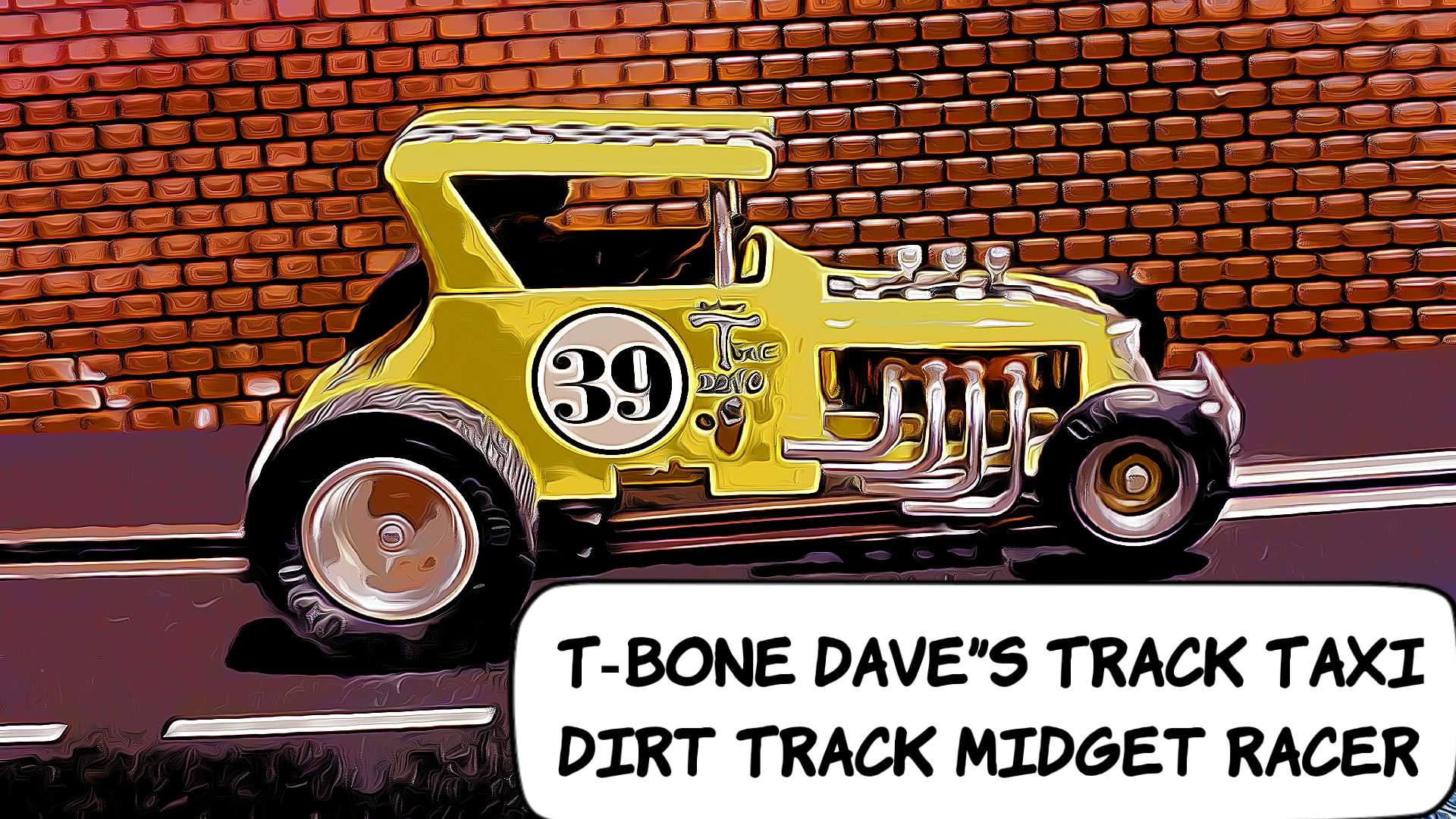 * Save $50 vs, our Ebay Store by buying here * Vintage Dirt Track Midget Racer 1/24 Scale T-Bone Dave’s Track Taxi Slot Car #39