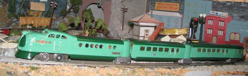Lionel 636W "City of Denver" Train In Beautiful Two Tone Green with #636 Coach & #637 Observation Car in O-Gauge