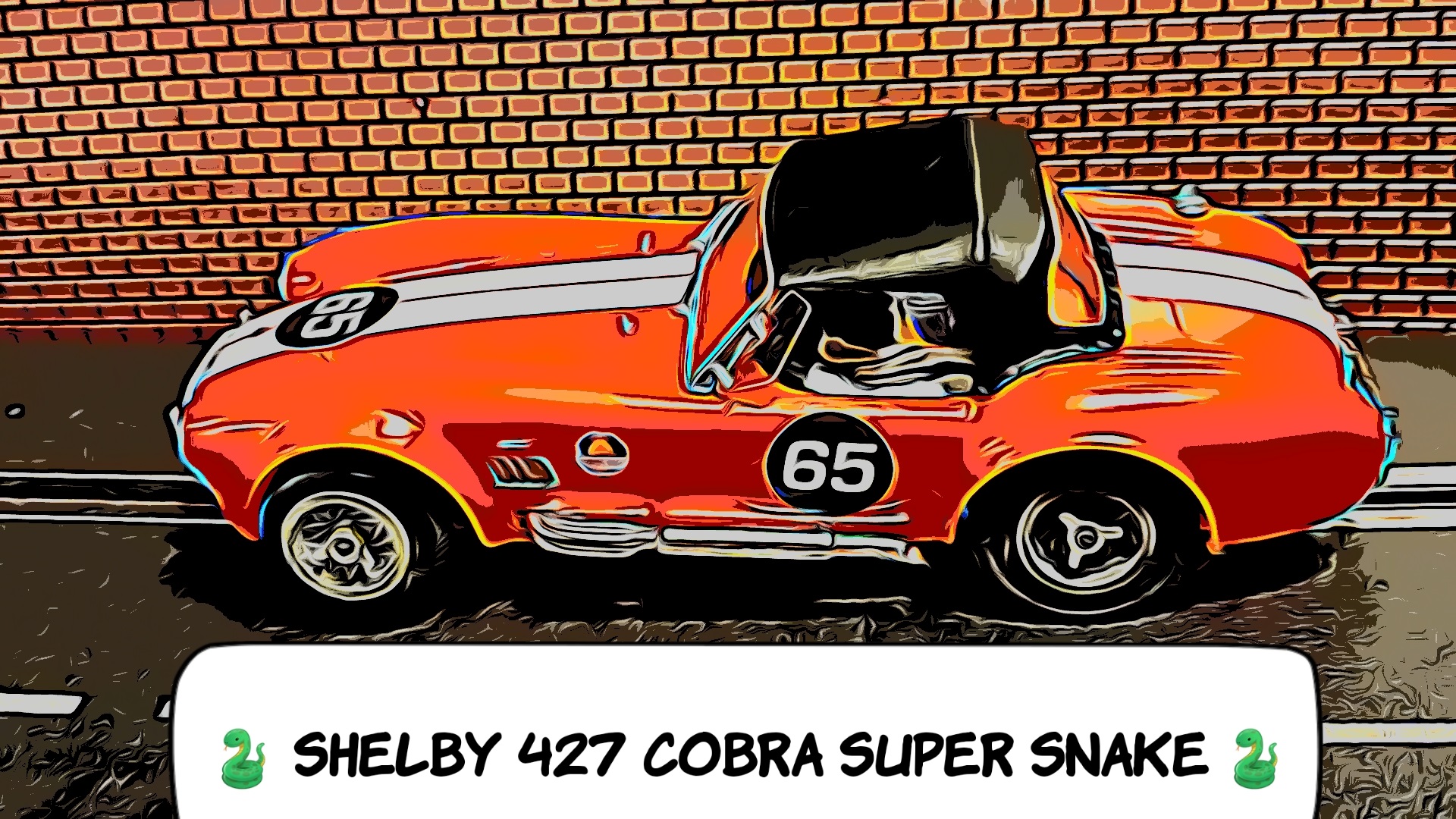* SALE * COX Shelby Cobra 427 🐍 Slot Car 1:24 Scale Car 65 in Red with Dual Racing Stripes