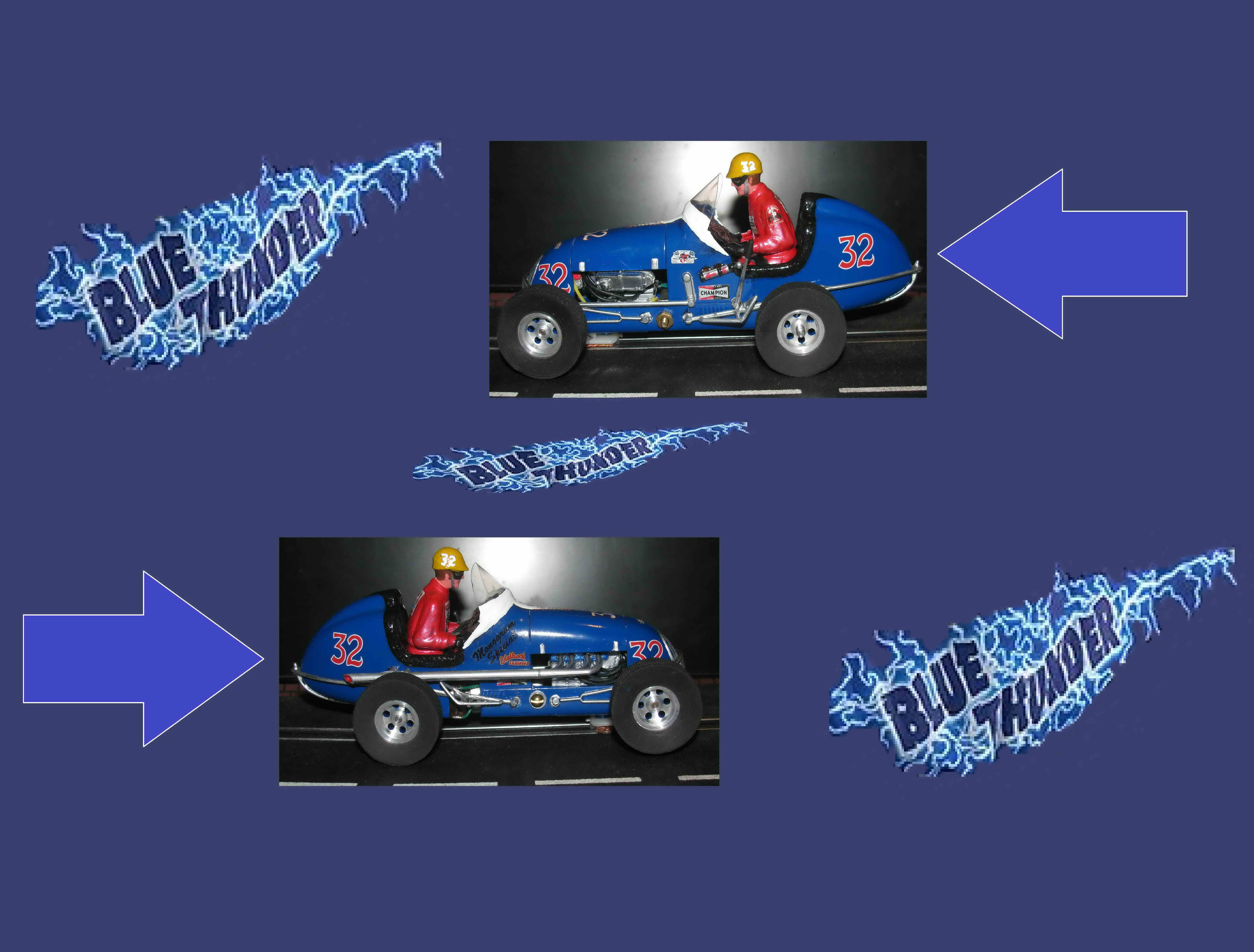 *SOLD* Monogram Midget Racer Blue Thunder Racer Car #32