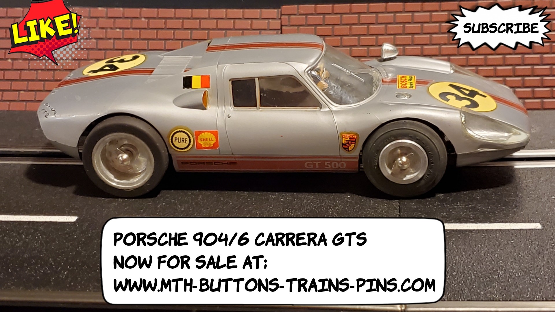 * SOLD * 1965 Porsche 904/6 Carrera GTS Slot Car 1:24 Scale – Car # 34  