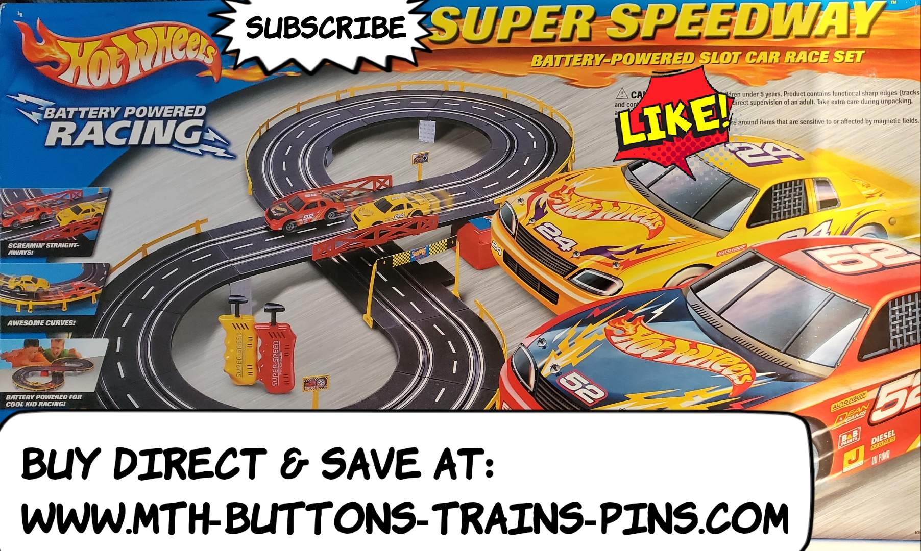 * SALE * Hot Wheels NASCAR Style Race Track Set with two Nascar Style HO Scale Slot Cars
