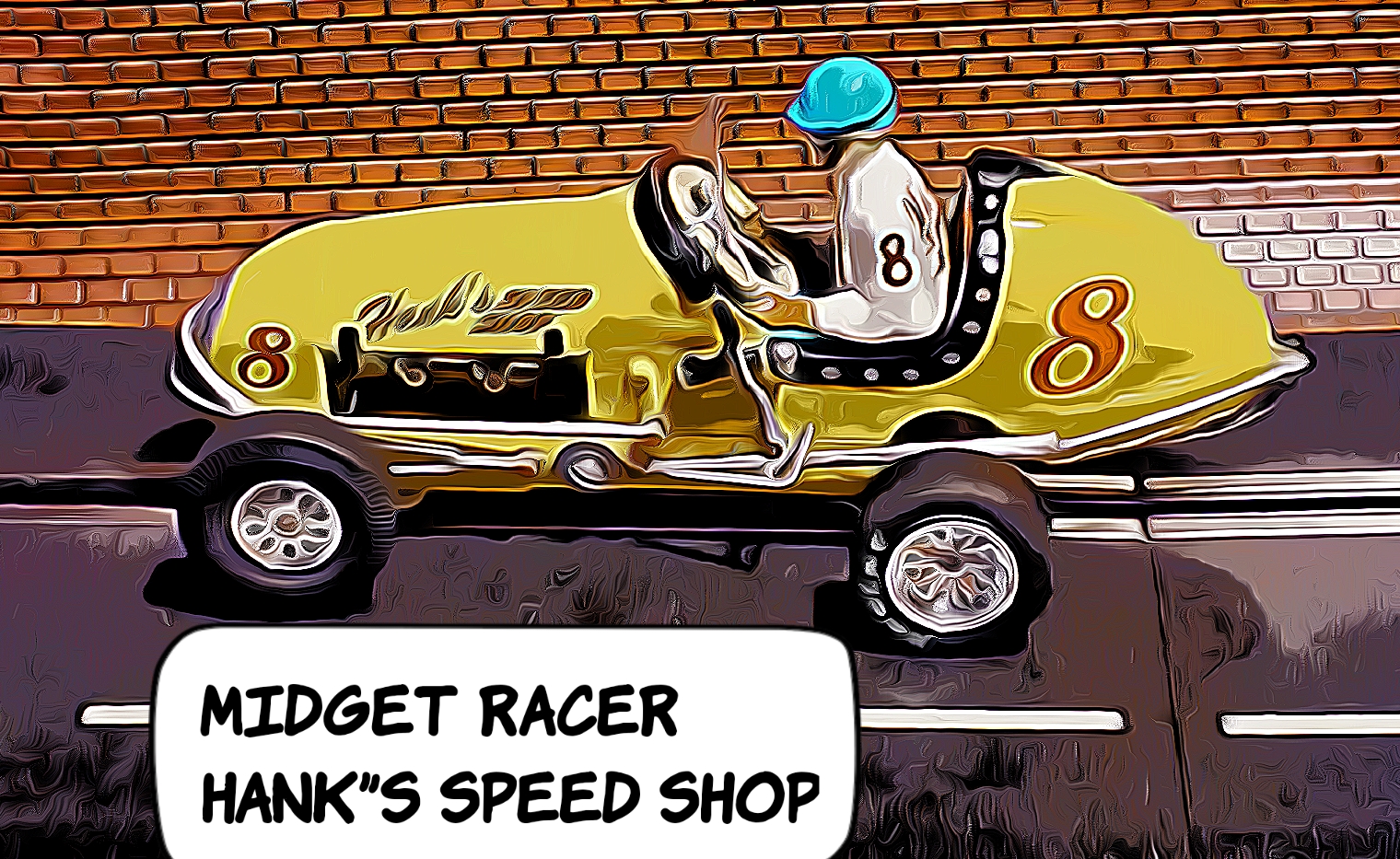 * SOLD * * Super September Sale, Save $25 off our Ebay $229.99 Store Sale Price * Monogram Midget Racer Hanks Speed Shop Special 1/24 Scale Slot Car 8