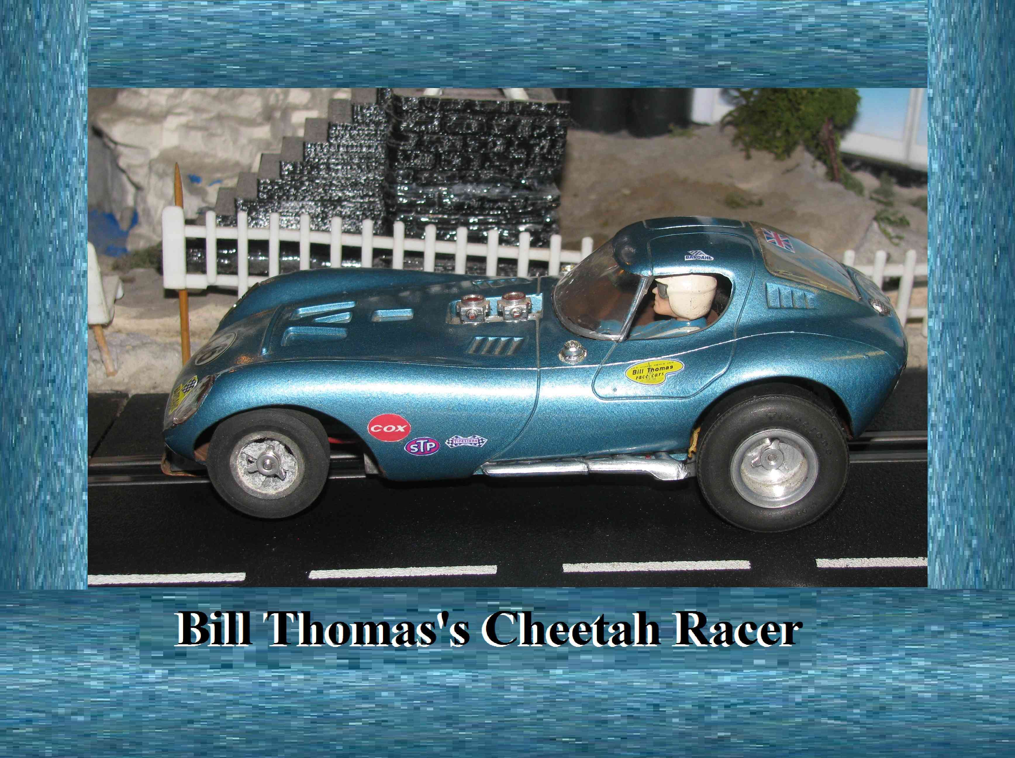 * SOLD * Vintage Cox Cheetah Bill Thomas Racing Blazing Blue Car #36