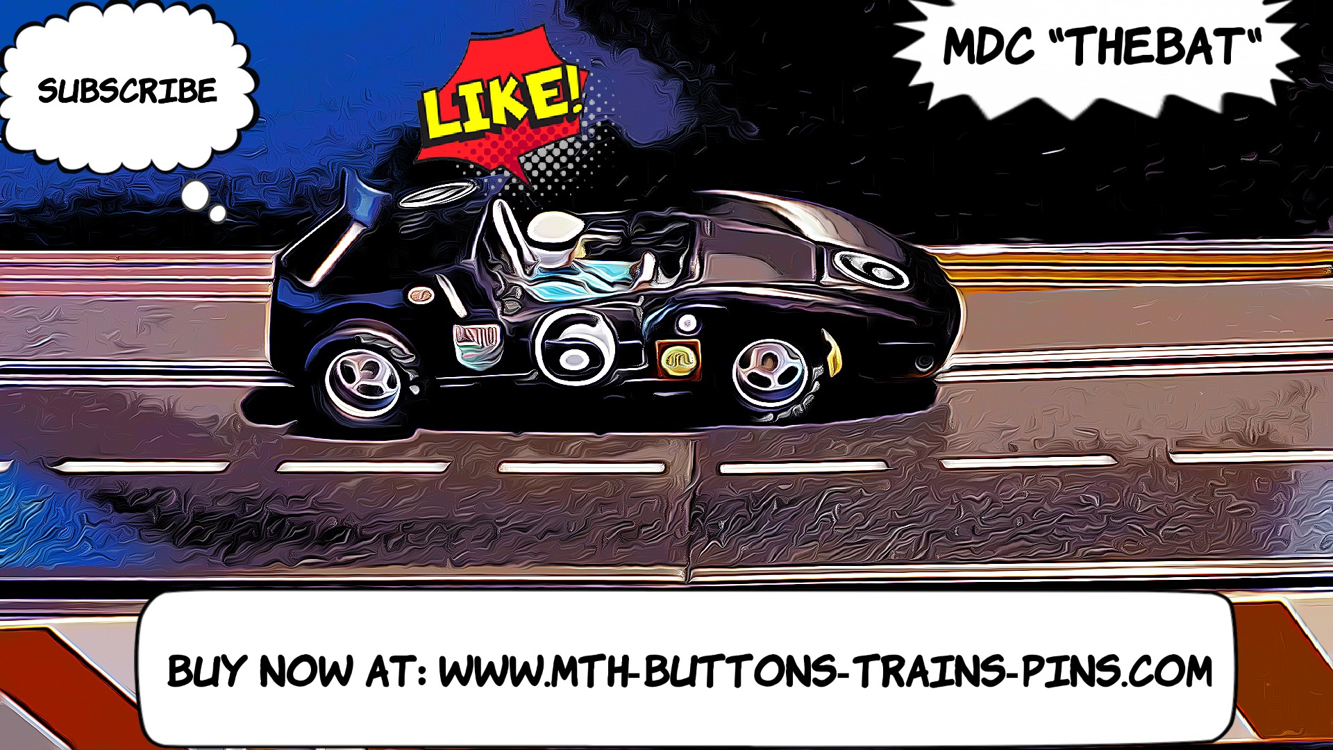 MDC The Bat Slot Car Can Am Racer 1:24 Scale Black Car #6
