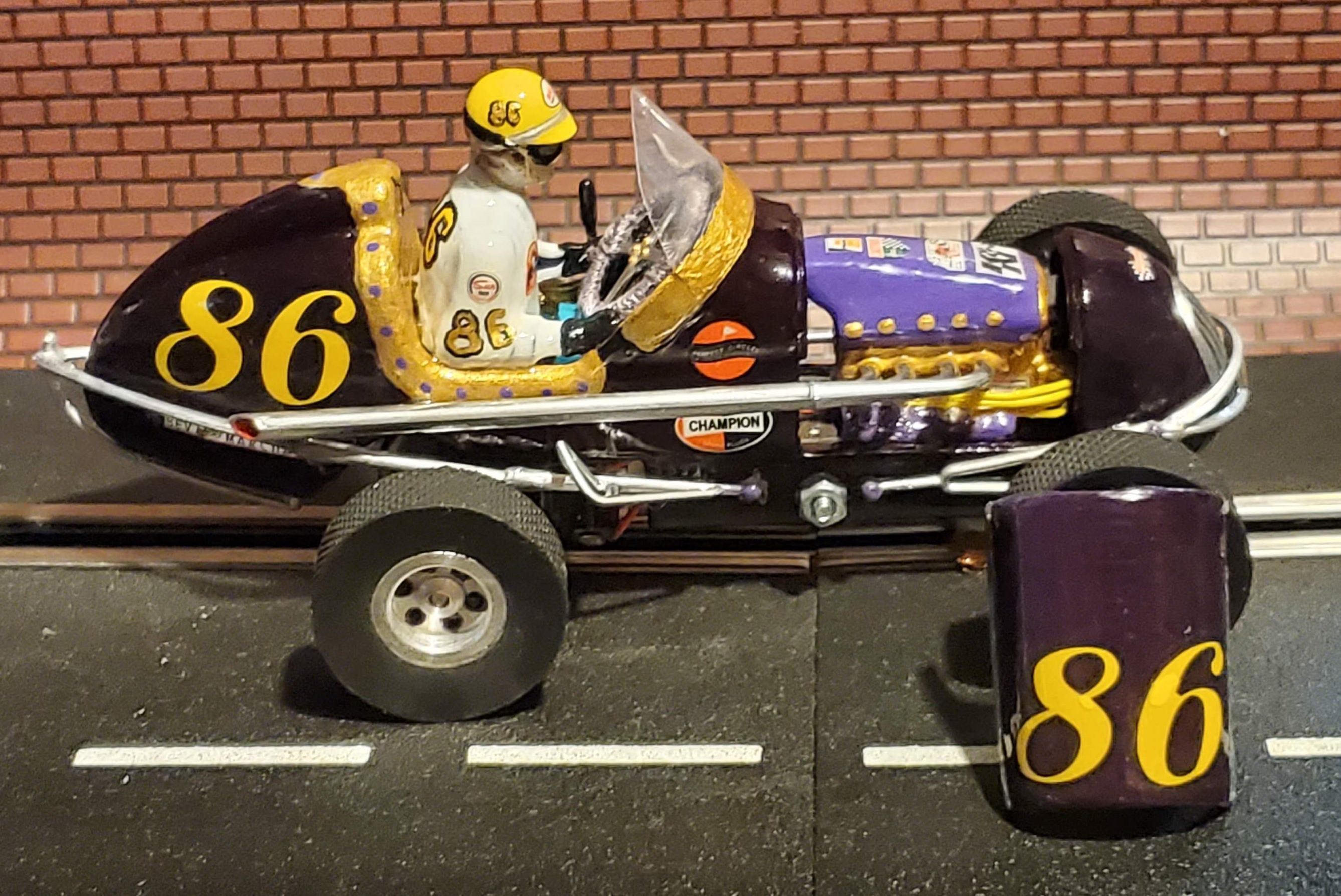 * SOLD 7/24/23 * * Save $100 vs. our $379.99 Ebay Store Price of $349.99 * Monogram Midget Racer “Deep 86” Royal Purple Racing Special Large Scale Slot Car 86