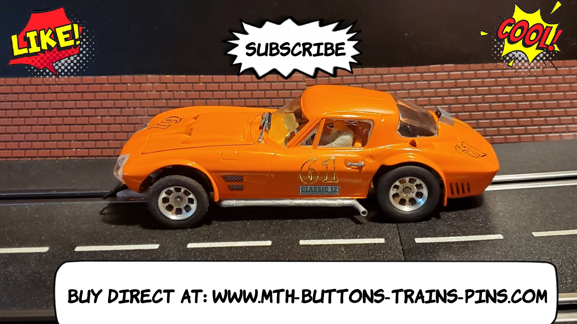 * SOLD * * SALE * Vintage 1965 Corvette Grand Sport in Hugger Orange Slot Car 1/24 scale