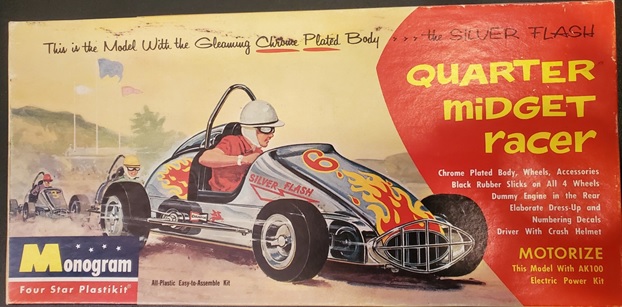 * BOX ONLY * RARE Monogram "SILVER FLASH" Quarter Midget Racer Box Only + Manual 1/24 kit