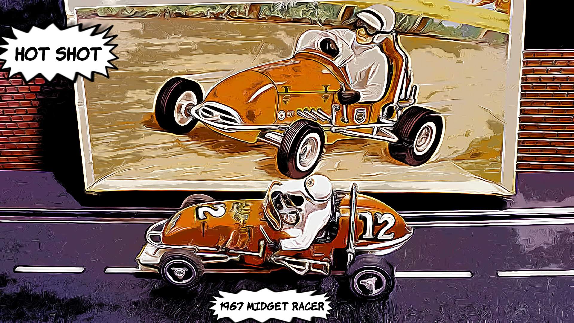 * SOLD * * Sale * 1967 Monogram Hot Shot Midget Racer Slot Car 1:24 Scale Car 12     