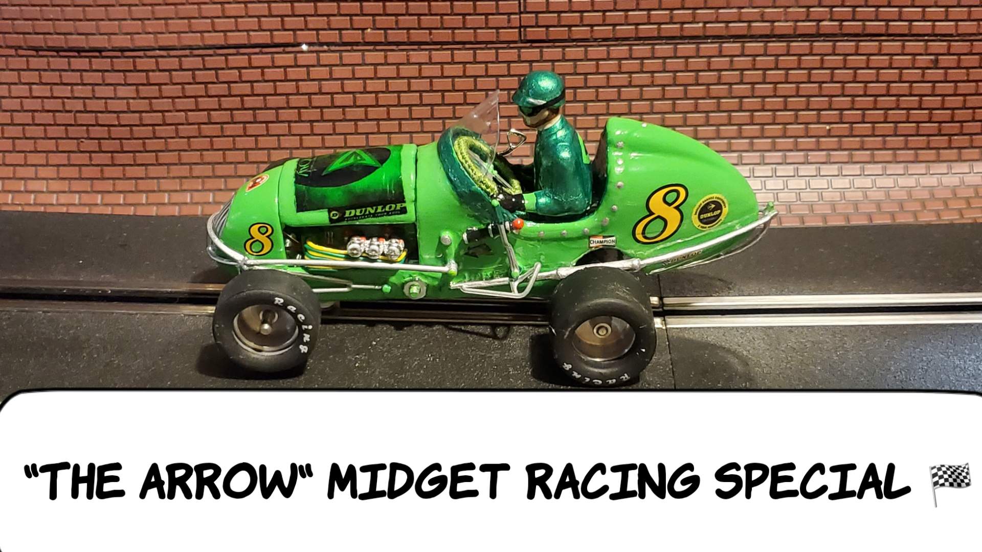 * SOLD 9/2/23 * * Super September Sale, Save $75 off our Ebay $399.99 Store Sale Price * Monogram Midget Racer “Green Arrow” Racing Special 1/24 Scale Slot Car 8