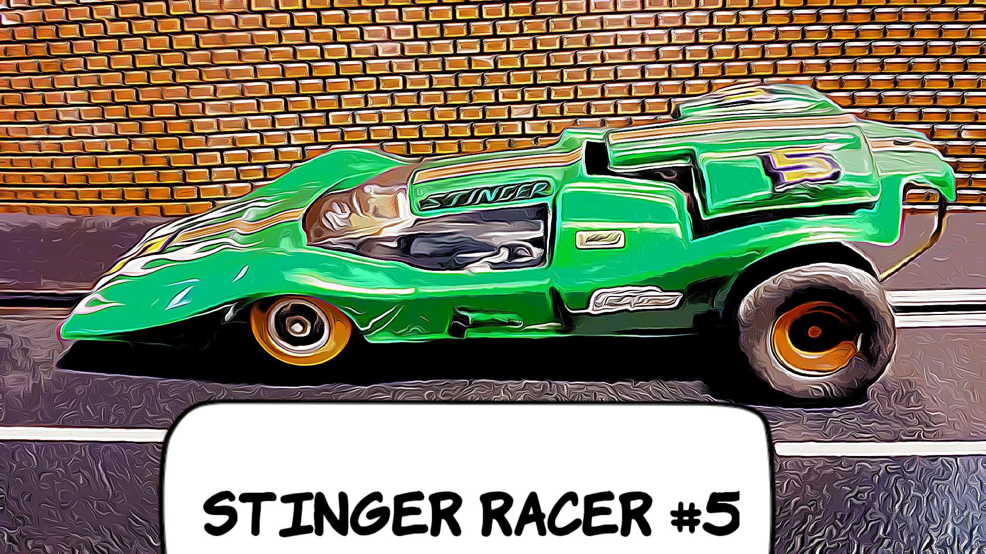 * Sale * Classic Stinger Lightweight Racer 1/24 Scale Slot Car Mean Green #5