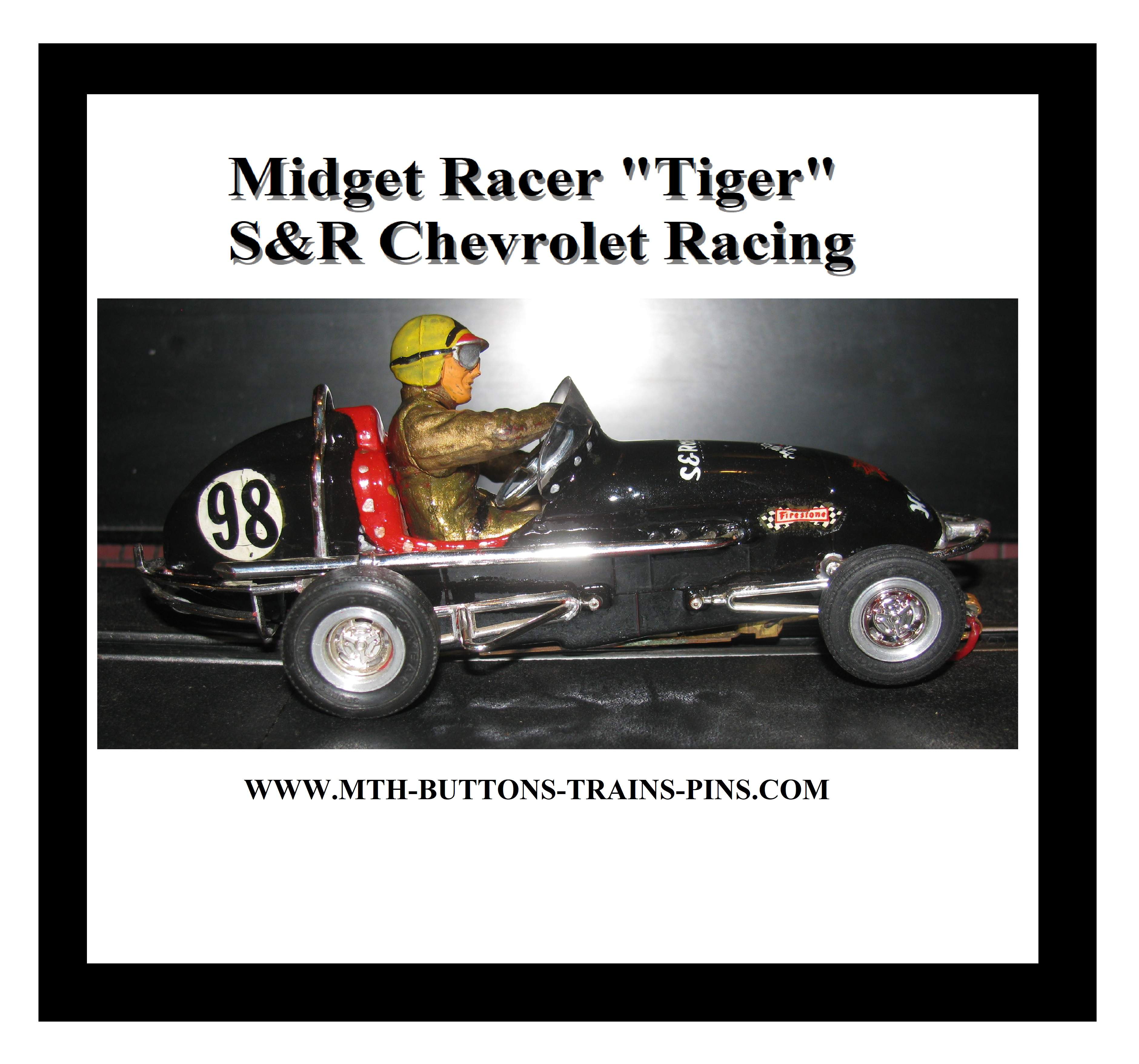 *SOLD* * SALE PRICE FOR CHARLES E. ONLY * Monogram Midget Racer “Tiger” Powered S&R Chevrolet Racing Special Slot Car 1:24 Scale 