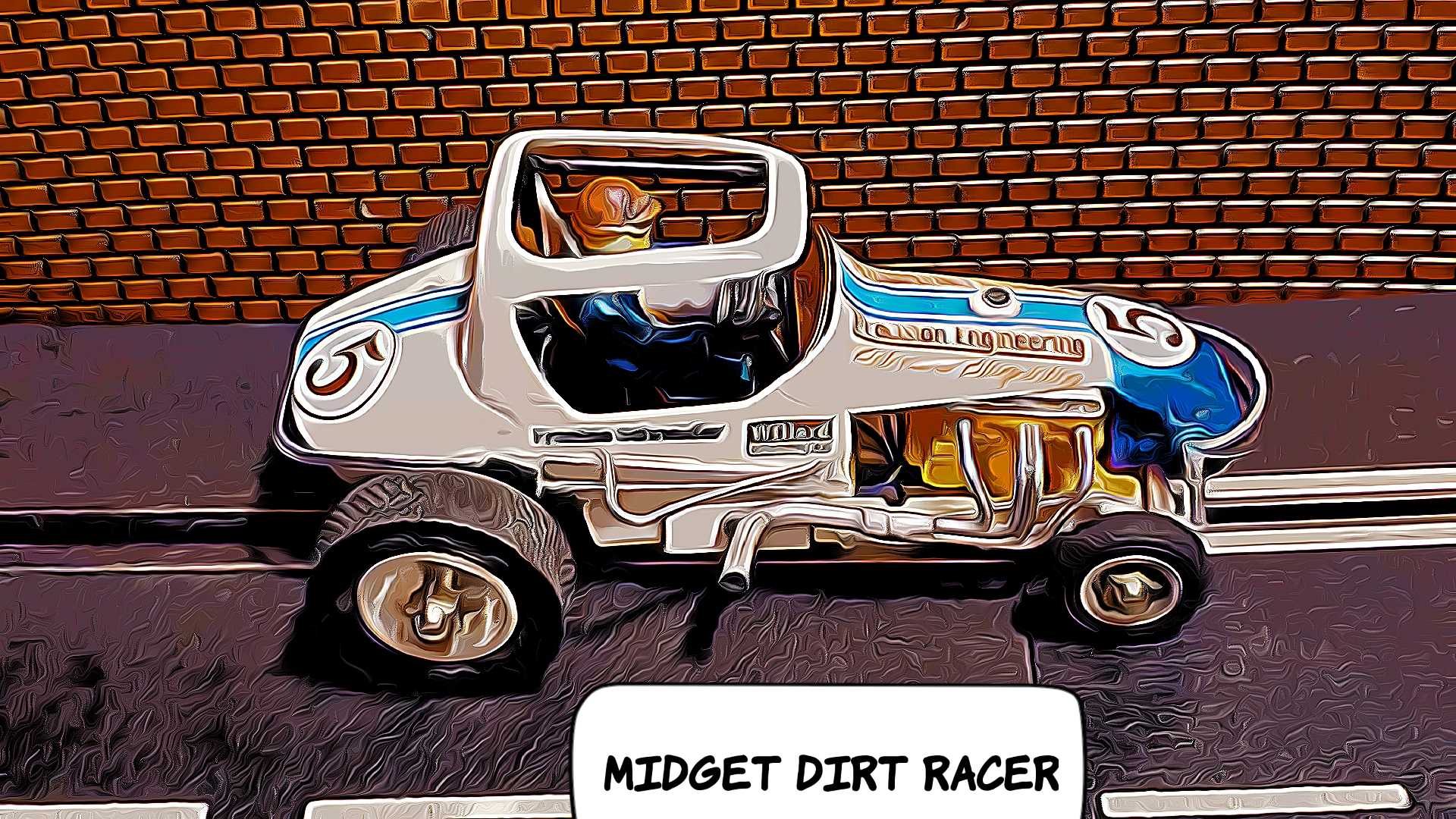 * Sale * Lindberg White Lightning Dirt Track Midget Racing Special Car #5
