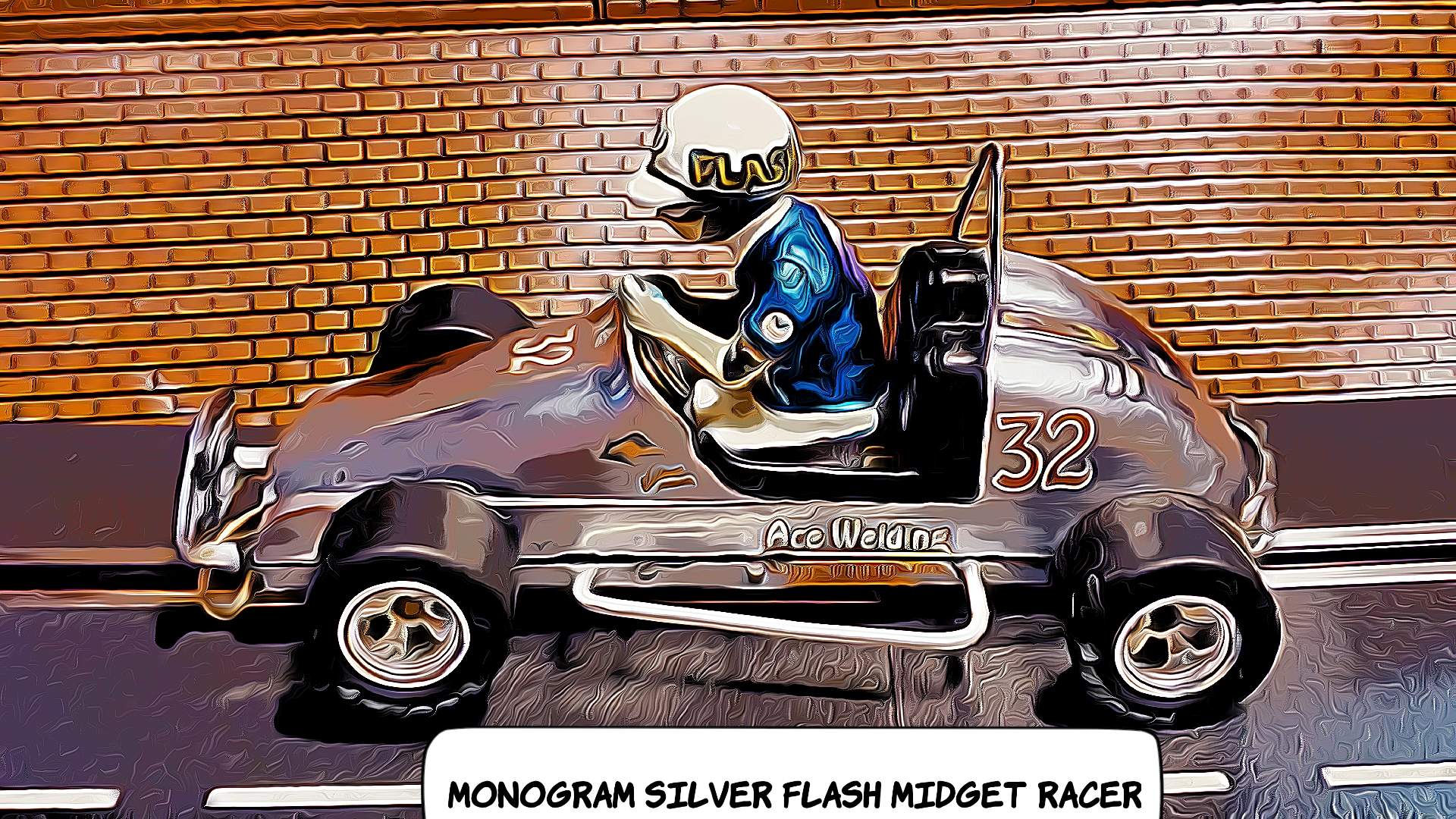 * SOLD 4/6/23 for $200.00 (Offer war, sale price was $165) * Monogram Chrome Quarter Midget Racer Silver Flash Slot Car