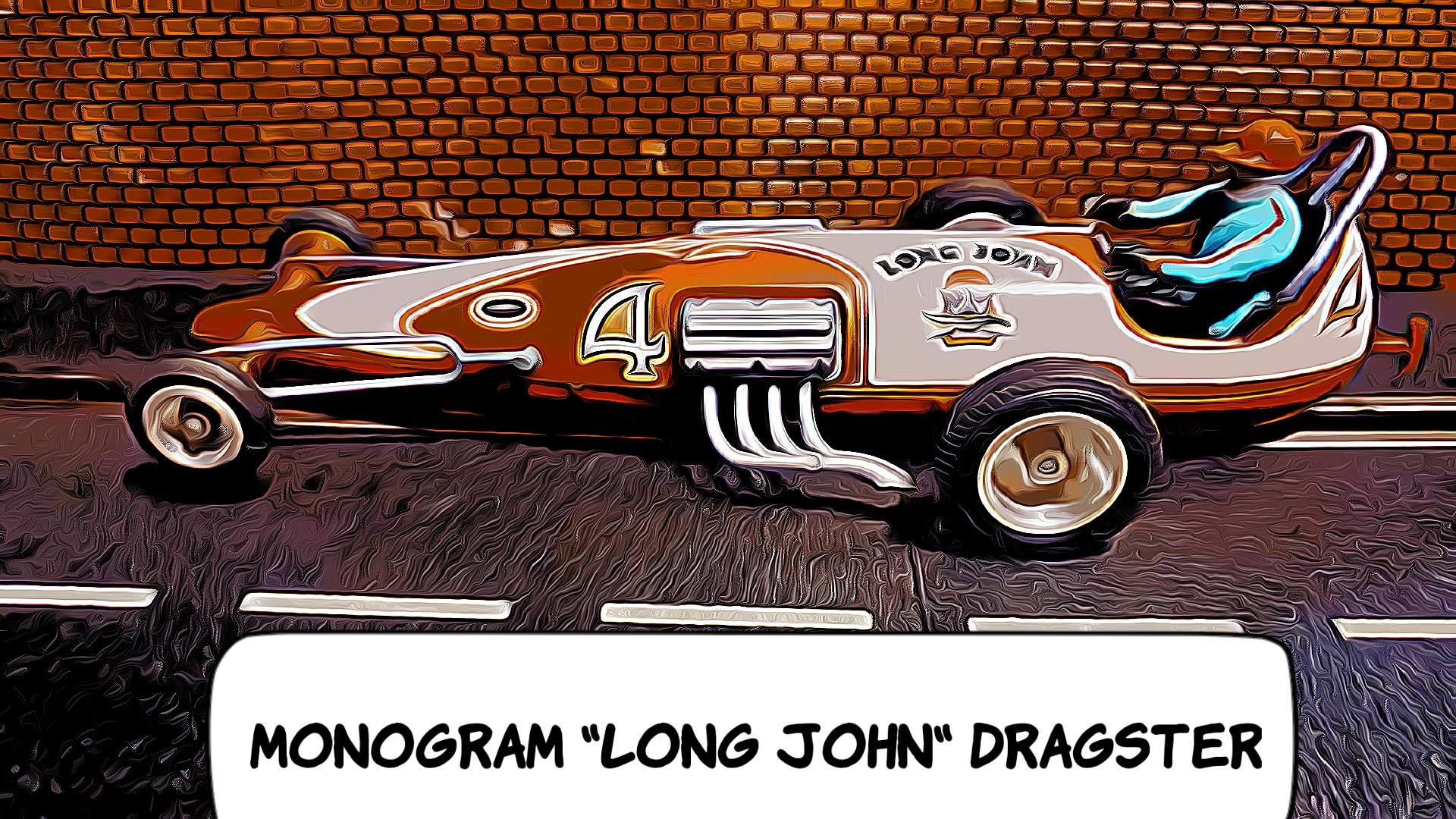 * Sale * Vintage Monogram Revell Long John Dragster Slot Car 1/32 Scale – Red – Car #4 IX