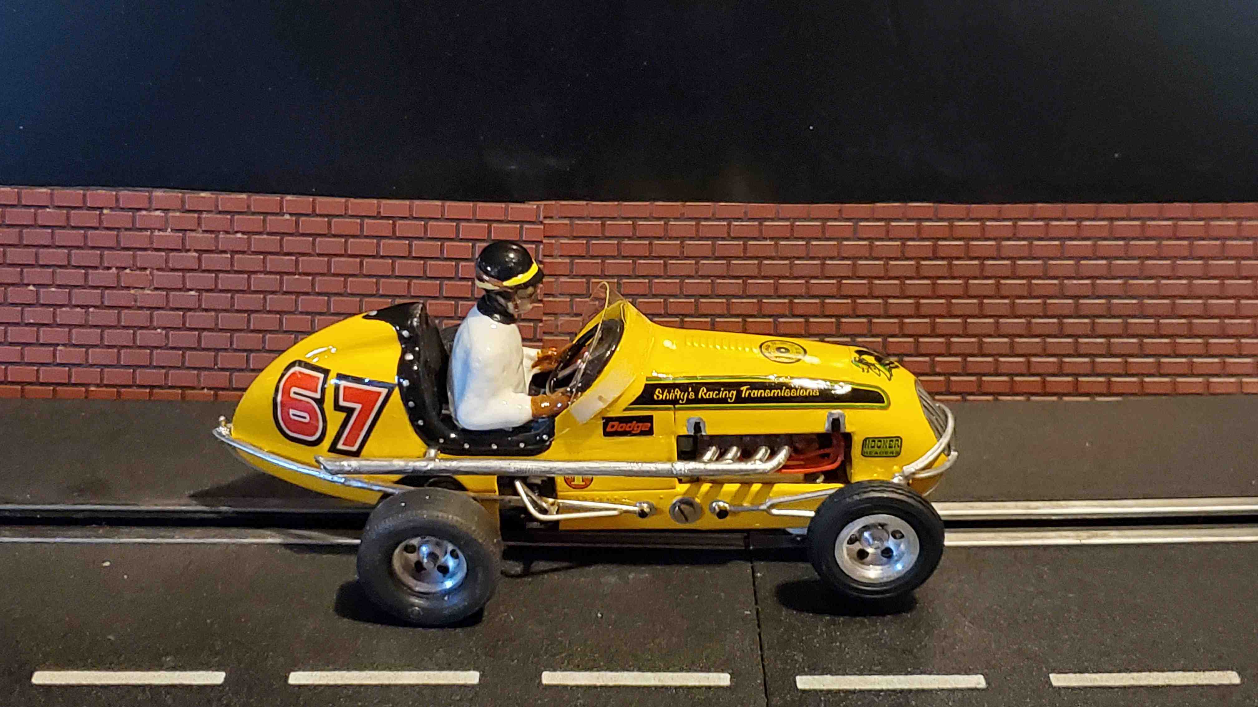 * SOLD 2-14-23 * Monogram Midget Racer Yellow Streak Racing Special Slot Car 1/24 Scale – Car # 67