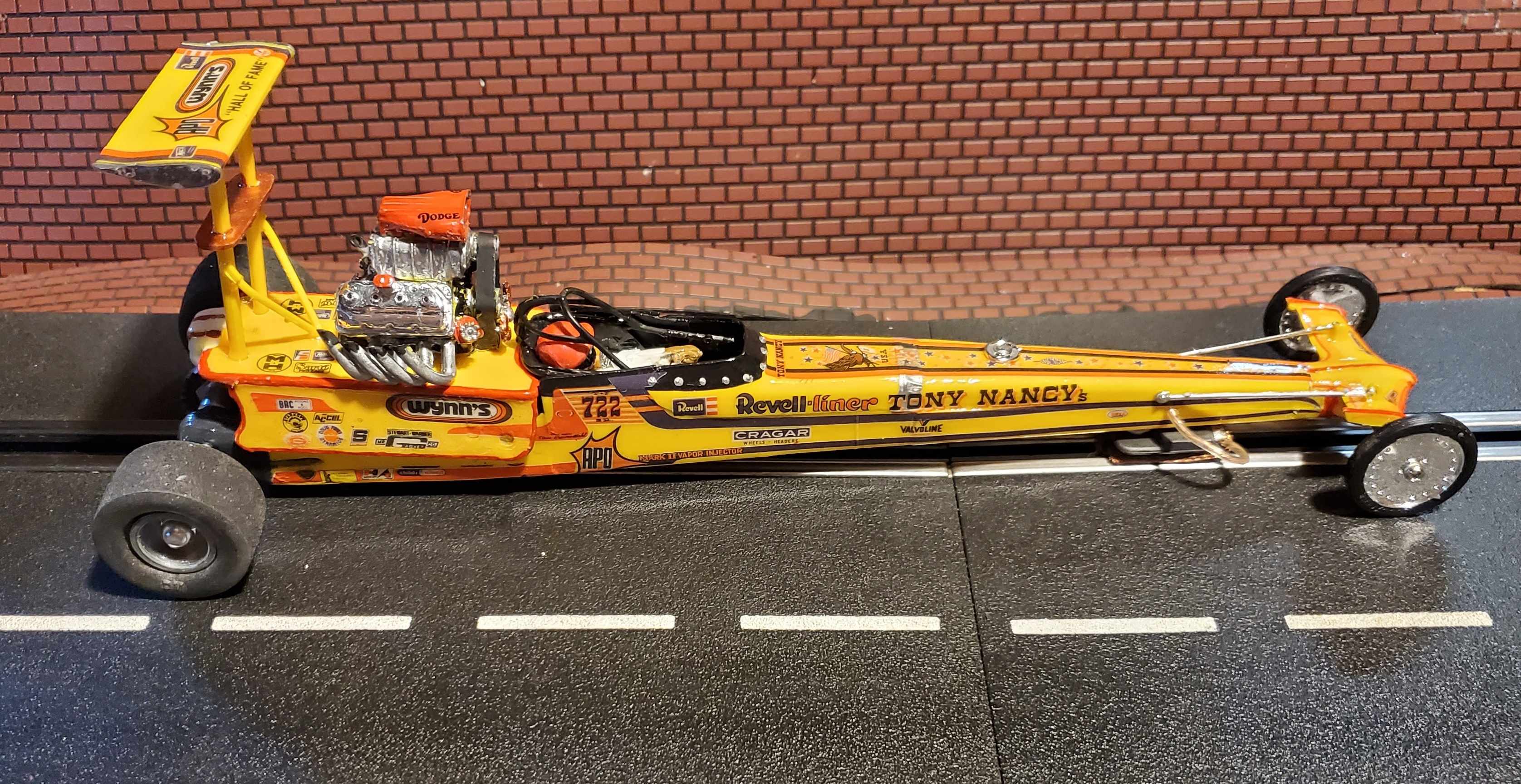 * SOLD * * Sale for Mike St.C. * Revell Tony Nancy’s Revell-liner 722 Dragster 1/24 Scale Slot Car