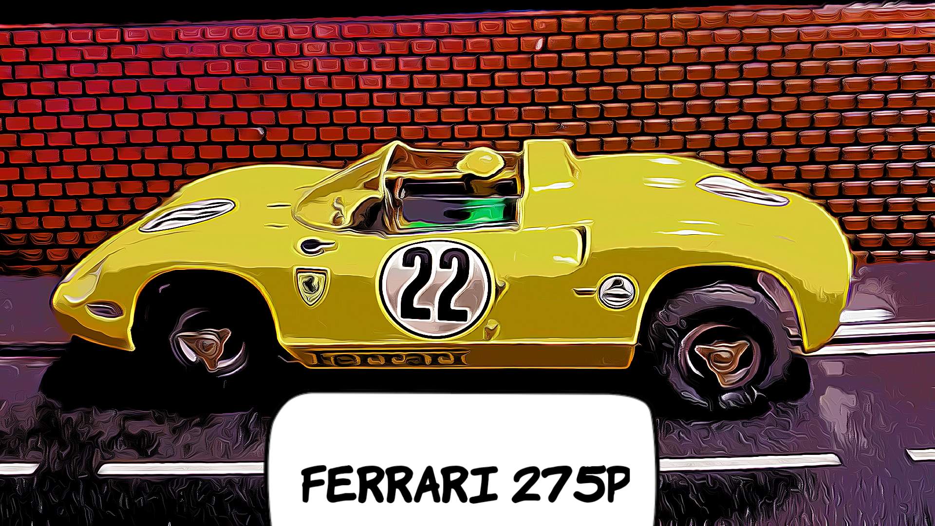 * Sale * COX 1964 Ferrari 275 P Car 22 in Giallo Modena Yellow 1:24 Scale Slot Car