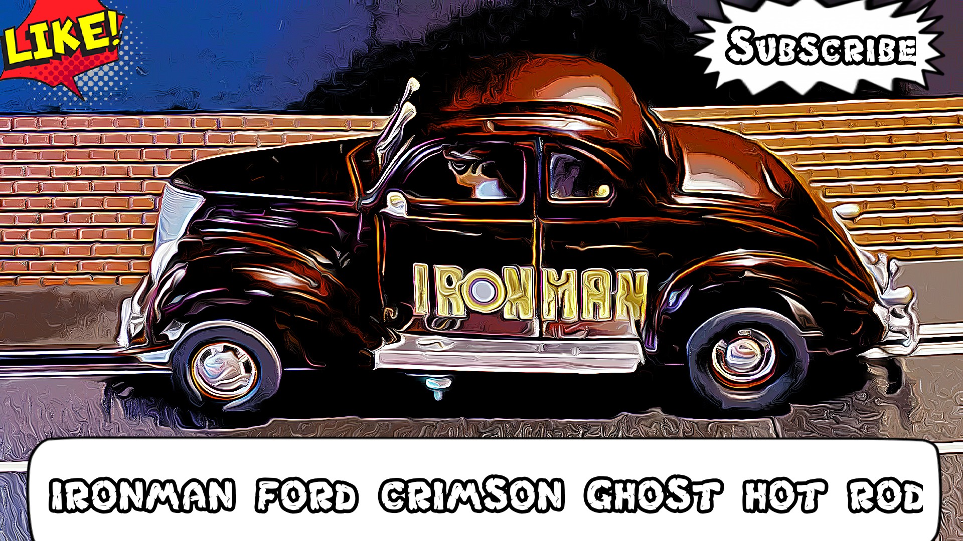 * SALE * Custom 37’ FORD IRONMAN Crimson Ghost Hot Rod Coupe Slot Car 1/24 Scale